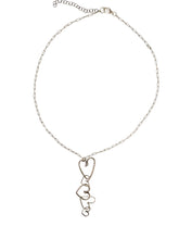 Load image into Gallery viewer, Necklace with 5 interwoven hearts in silver
