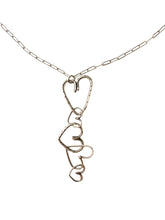 Load image into Gallery viewer, Necklace with 5 interlocking hearts made of silver
