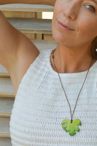 Monstera Leaf Necklace adjustable