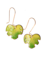 Load image into Gallery viewer, Monstera leaf shaped earrings in enamel
