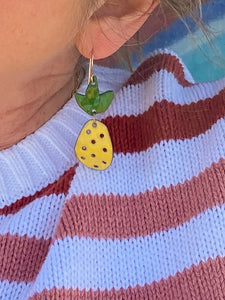 Bright Yellow Pineapple Shaped Earrings