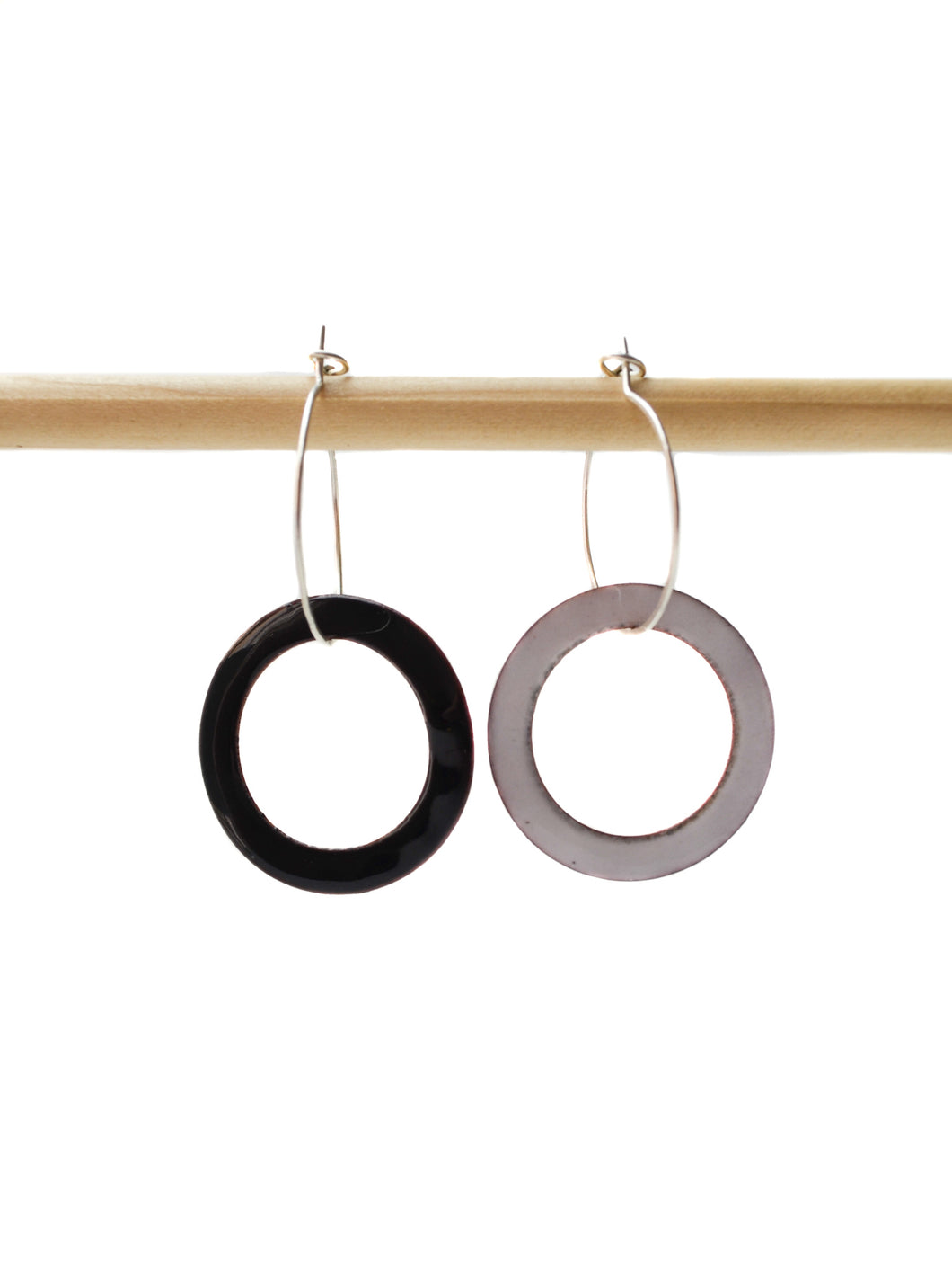 Small  Hoop earrings with large reversible charm