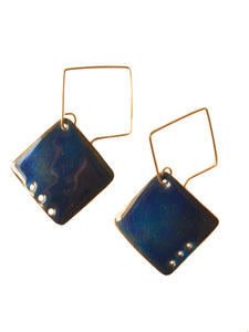 Square Earrings Blue