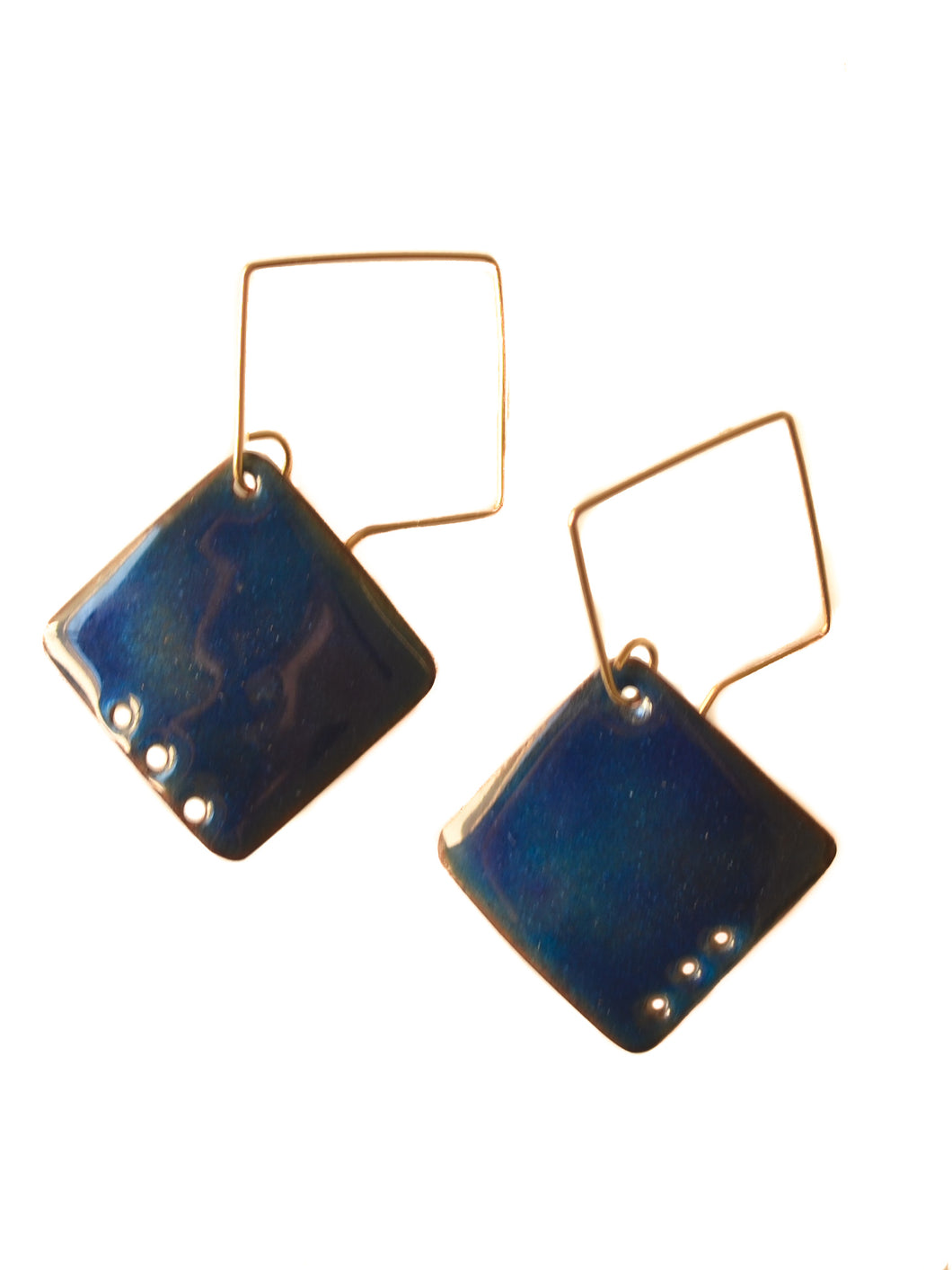 Square Earrings Blue