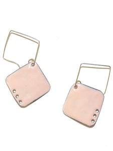 Square Earrings Pink